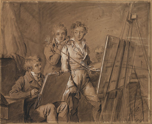 Louis-Léopold Boilly (French - Three Young Artists in a Studio - Google Art Project