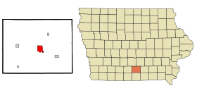 Lucas County Iowa Incorporated and Unincorporated areas Chariton Highlighted.svg