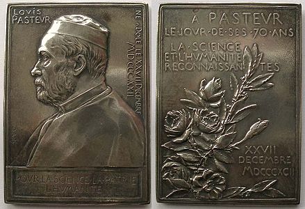 Médaille en l'honneur des 70 ans de Louis Pasteur.