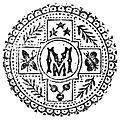 A different roundel incorporating a branch motif, used in 1876. Not templated; use File:Macmillan and Co. logo, 1876 (from Kinematics of Machinery).jpg