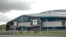 Manchester Velodrome hosted the track cycling programme Manchester Velodrome.jpg