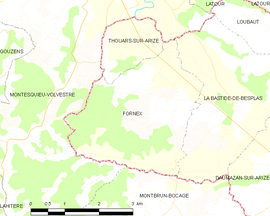 Mapa obce Fornex