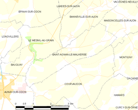 Mapa obce Saint-Agnan-le-Malherbe