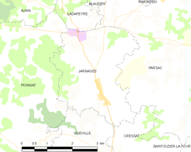 Mapa obce Jarnages