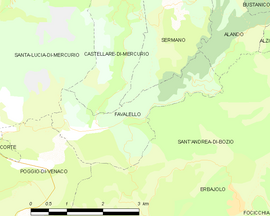 Mapa obce Favalello