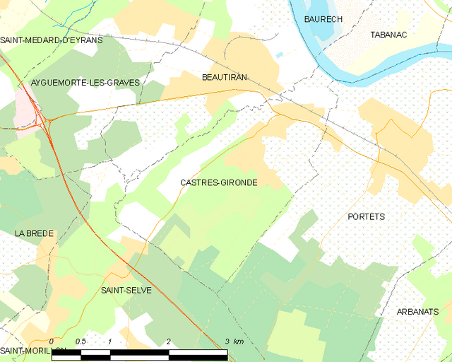 Poziția localității Castres-Gironde