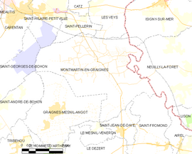 Mapa obce Montmartin-en-Graignes