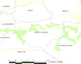 Mapa obce Le Petit-Celland