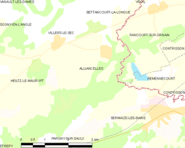 Mapa obce Alliancelles