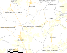 Mapa obce Saint-Berthevin-la-Tannière