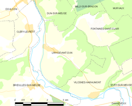 Mapa obce Liny-devant-Dun