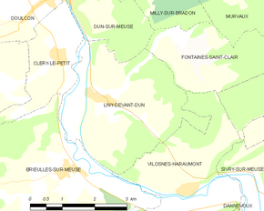 Poziția localității Liny-devant-Dun