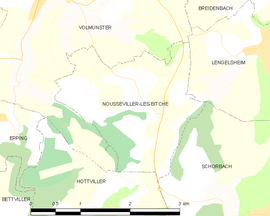 Mapa obce Nousseviller-lès-Bitche