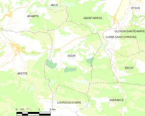 Poziția localității Issor