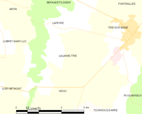 Poziția localității Lalanne-Trie