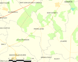 Mapa obce Pierre-Levée
