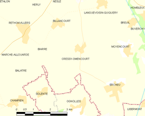 Poziția localității Cressy-Omencourt