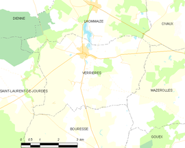 Mapa obce Verrières
