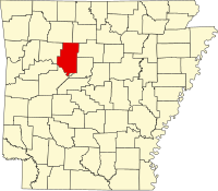 Map of Arkansas highlighting Pope County