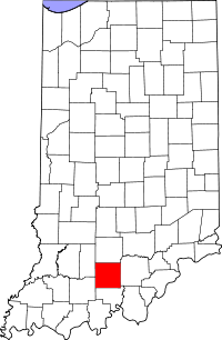 Locatie van Orange County in Indiana