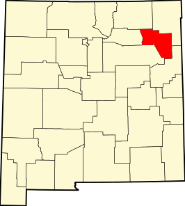 Locatie van Harding County in New Mexico