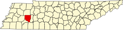 Map of Henderson County within Tennessee