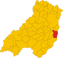 Elhelyezkedése Parma térképén