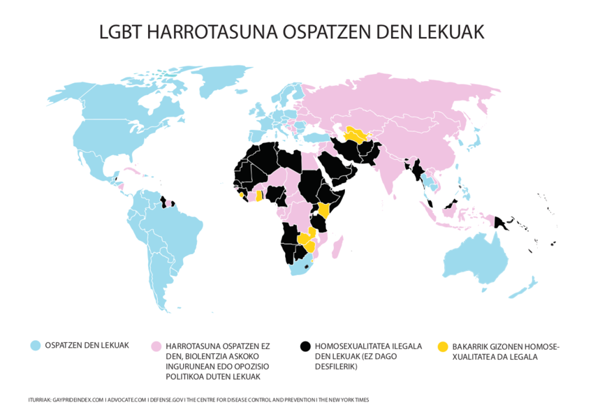 LGBT harrotasunaren eguna munduan zehar.