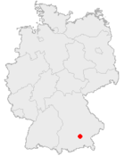 Mapa da Alemanha, posição de Markt Schwaben acentuada