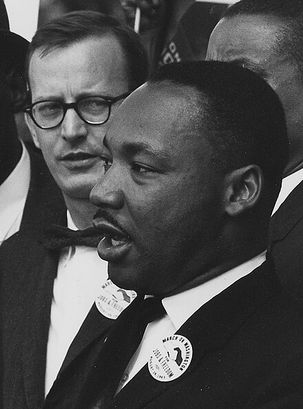 Ahmann on August 28, 1963, behind Martin Luther King Jr.