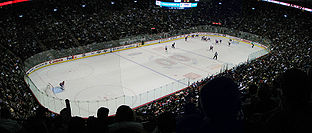 Inside the arena during a hockey game between the Montreal Canadiens and the Buffalo Sabres