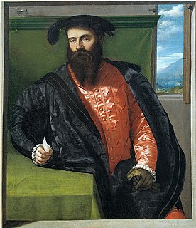 <i>Portrait of a Gentleman with a Letter</i> C. 1540 painting by Moretto da Brescia