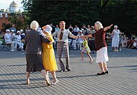 People dancing near the Kremln, Moscow