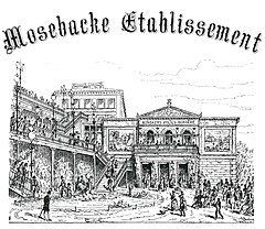 Mosebacke Etablissement, 1887. Tuschteckning av Gustaf Axel Broling.