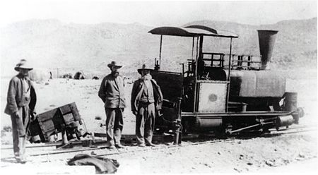 The locomotive Pioneer derailed outside O'okiep after the Boer commando attack on the town NCC Pioneer 0-4-0ST b.jpg