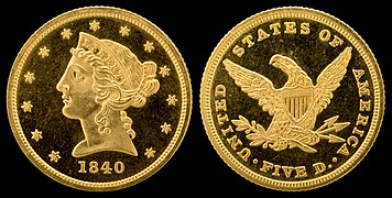 NNC-US-1840-G$5-Liberty Head (no motto)