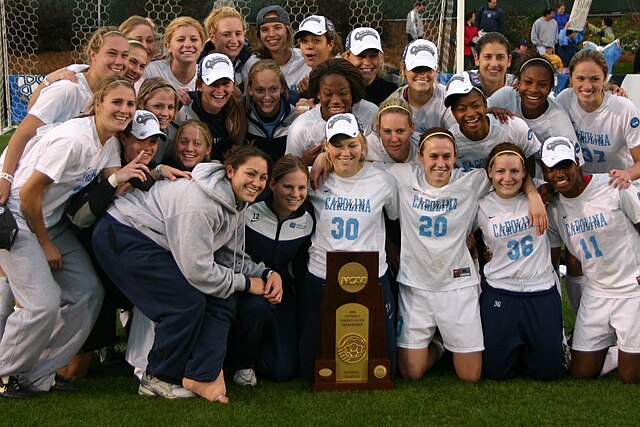 North Carolina Tar Heels celebrate winning the 2006 Women's College Cup