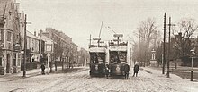 Northampton Corporation trams in Kingsthorpe in about 1905 Northampton Trams (cropped).jpg