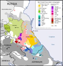 Northeast Caucasus languages map en.svg