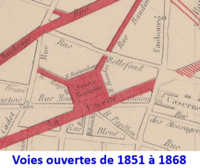 Voies ouvertes de 1851 à 1868