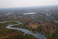 Deltanın sel sularının azaldığı dövrdə havadan fotosu, Avqust 2012