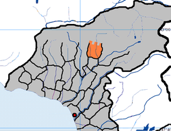 Kota lokasi dalam Ochamchira Kabupaten (berbayang orange)