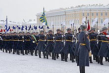 Personnel from the 154th Preobrazhensky Independent Commandant's Regiment on Palace Square, 27 January 2019 PARAD LENINGRAD 2019 02.jpg