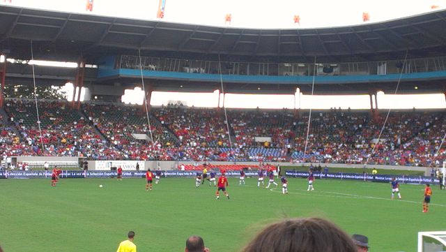 Puerto Rico (in blue) playing Spain in 2012.