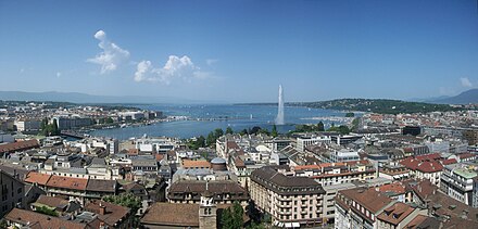 Panorama of Geneva from the Saint-Pierre cathedral