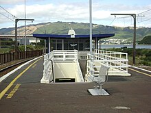 Entrance to the pedestrian underpass. Paremata station building.jpg