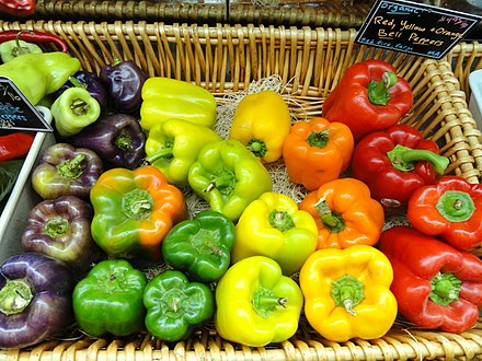 Bell peppers originate from the Western Hemisphere and flavor many American dishes