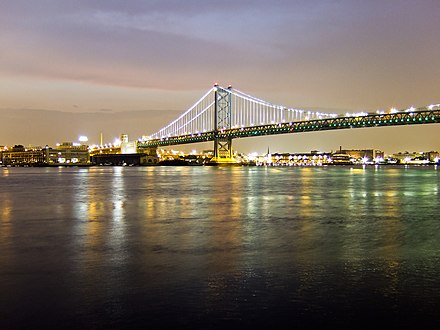 Benjamin Franklin Bridge, connecting Philadelphia and Camden, New Jersey