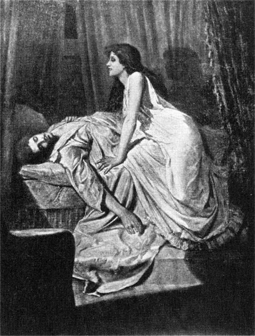 1897 The Vampire, Philip Burne-Jones' most famous work; modeled by Campbell