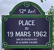 Plaque Place 19 Mars 1962 - Paris XII (FR75) - 2021-05-23 - 1.jpg